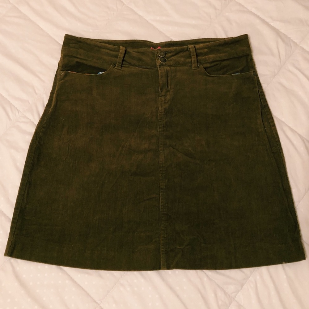 Olive Green Corduroy Skirt